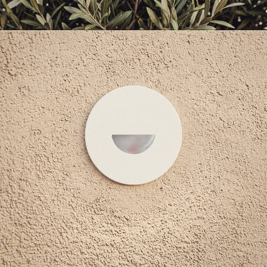 Edit Guell Round 2W Warm White LED Recessed Outdoor Wall Light