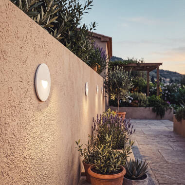 Image of Edit Guell Round 2W Warm White LED Recessed Outdoor Wall Light