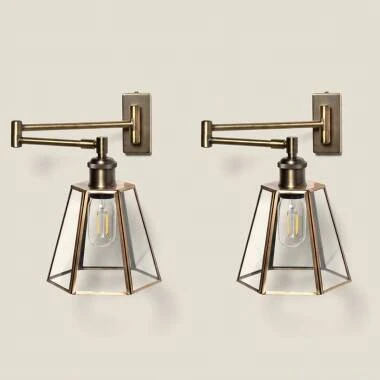 Wisteria Dahlia Swing Arm Reading Light - Pack of 2