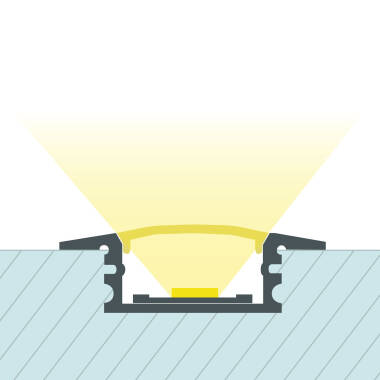 Watertight Recessed 2m Aluminium Profile for LED Strip