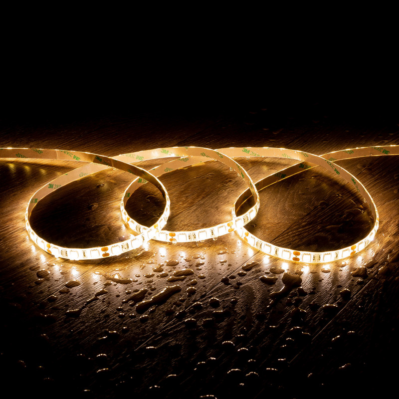 Image of 5m Cool White 12V DC LED Strip 60LED/m 10mm Wide Cut at every 5cm IP65