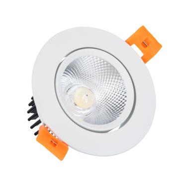 Round 7W Dimmable COB LED Adjustable Downlight Cutout 70mm