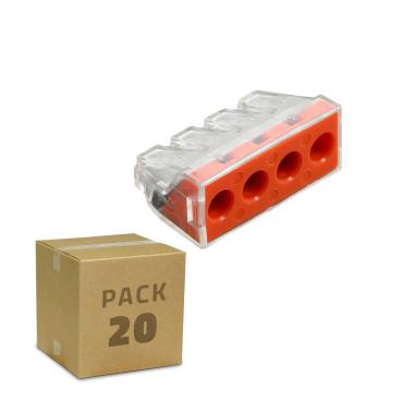 Pack 20 Quick Connectors 4 Inputs for Cable 2.5-6.0mm²