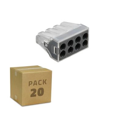 Pack 20 Quick Connectors 8 Inputs for Cable 0.75-2.5mm²