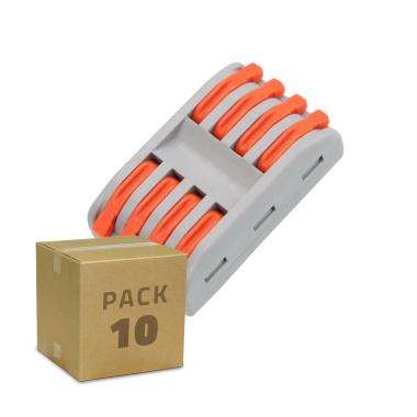 Pack 10 Quick Connectors 4 Inputs 4 Outputs SPL-4 for splicing Electrical Cable of 0.08-4mm