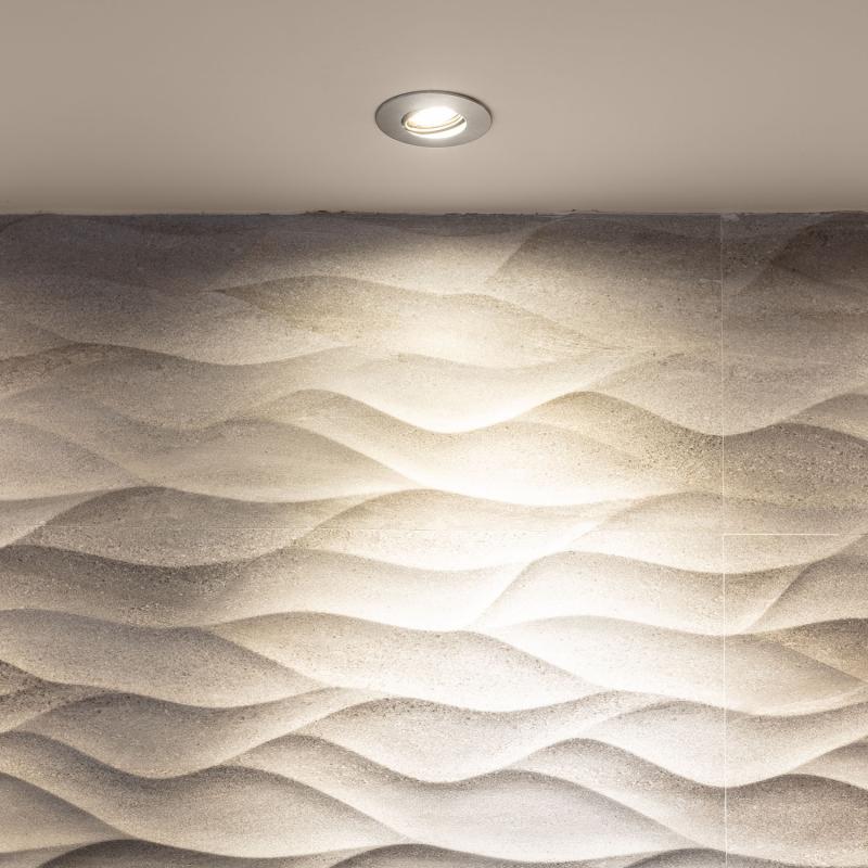 Image of Round Tilting Downlight Bezel Cutout 72mm for a GU10/GU5.3 LED Bulb - Satin Chrome