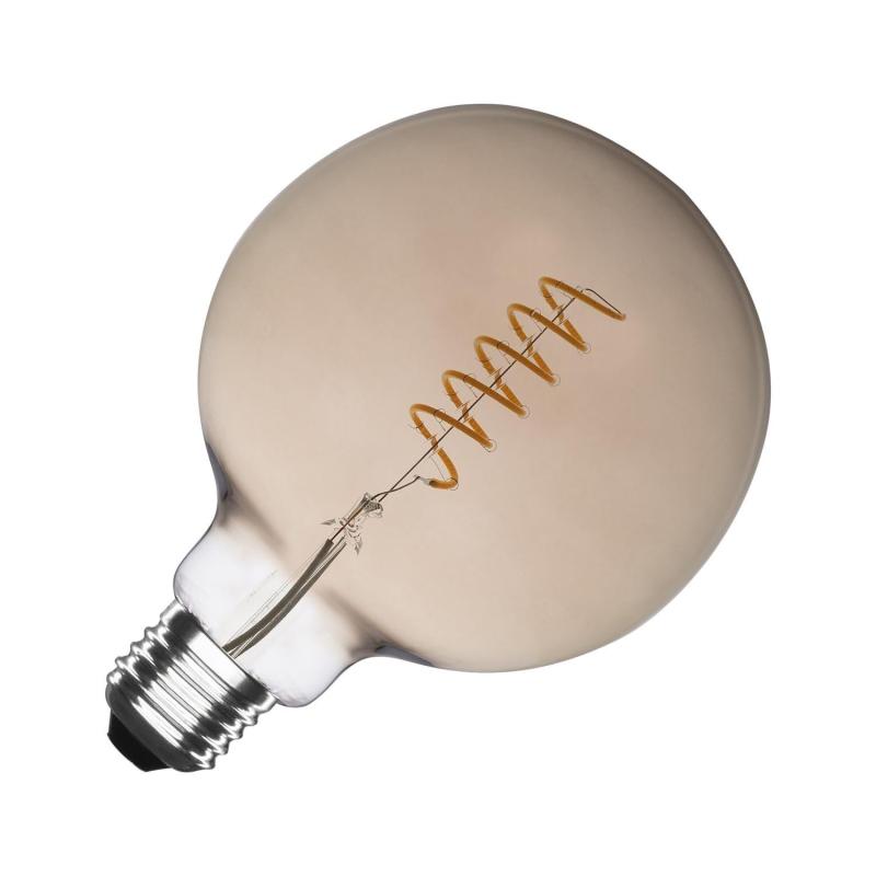 Image of 4W Supreme Spiral Smoke Dimmable Warm White LED Filament 125mm Globe Bulb
