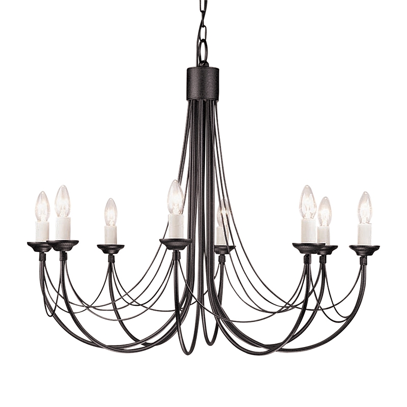 Elstead Carisbrooke 8 Light Chandelier - Black