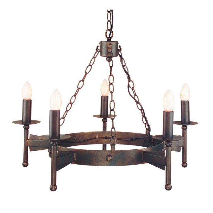 Elstead Cromwell 5 Light Chandelier - Old Bronze