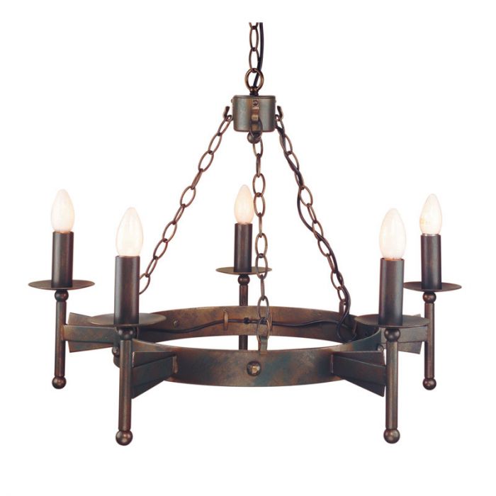 Elstead Cromwell 5 Light Chandelier - Old Bronze