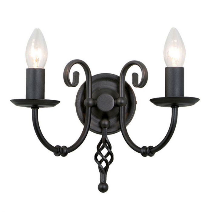 Elstead Artisan Twin Wall Light - Black