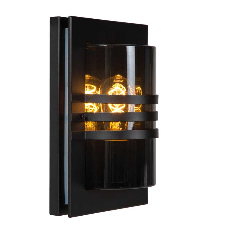 Lucide Privas Large Outdoor Flush Wall Light - Black