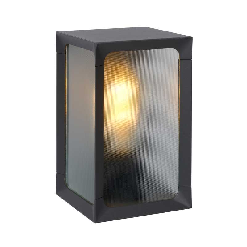 Lucide Cage Half Lantern Outdoor Wall Light - Anthracite