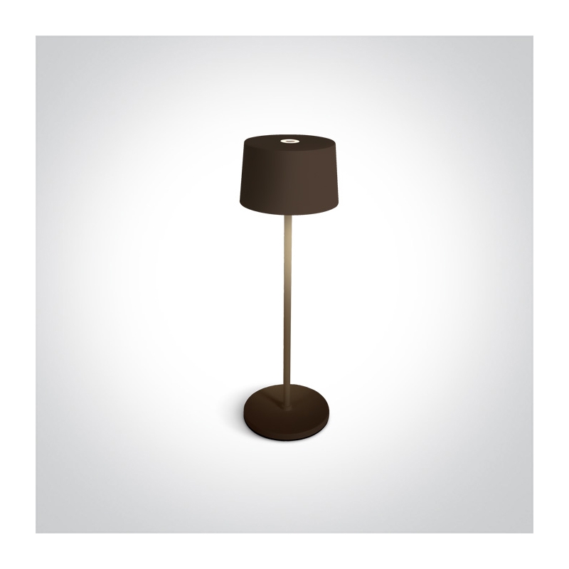 Trendi USB Rechargeable LED Outdoor Table Lamp - Rust Brown