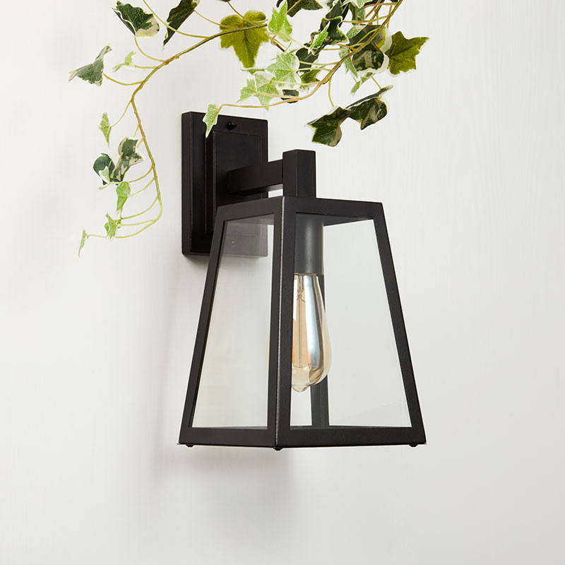 Searchlight Nurture Outdoor Lantern Wall Light - Black