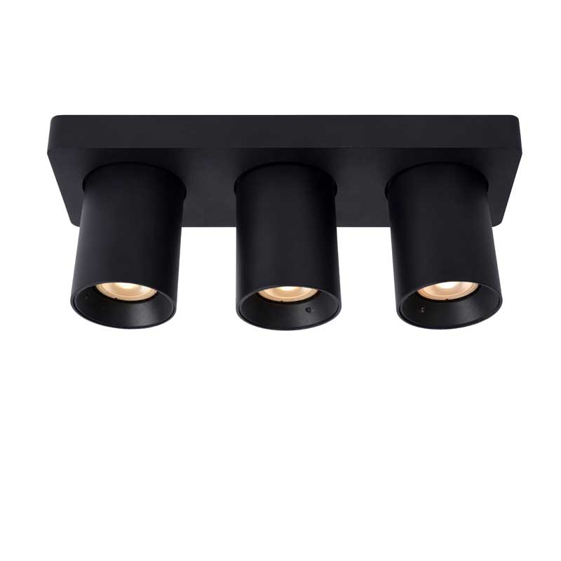Lucide Nigel 3 Light Spotlight Plate - Black