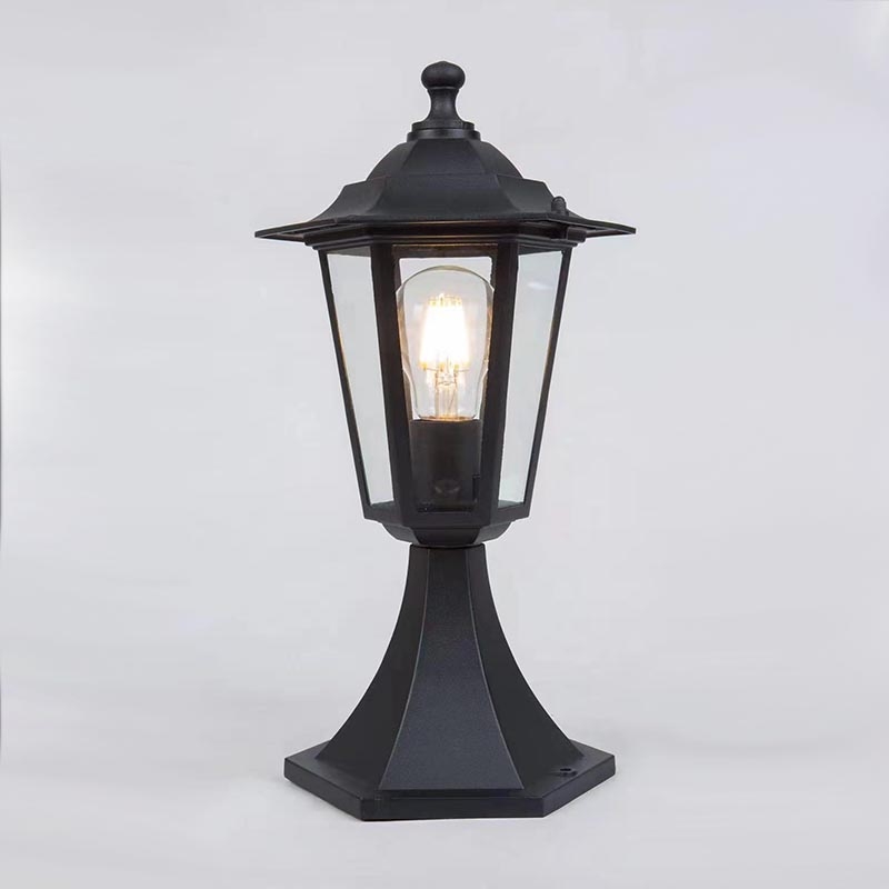 Edit Crown Outdoor Pedestal Light - Black