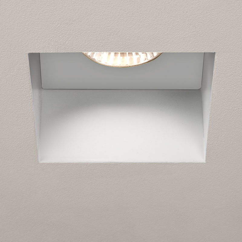 Astro Trimless Plaster-In Square Fire Rated Fixed Downlight - Matt White